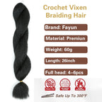 Kinky Straight Crochet Vixen Bundles Premium Synthetic Fibers Braiding Hair for Black Women Hair Extension