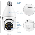 Ampoule Caméra IP 3MP Pan/Tilt – Sécurité 360°, Vision Nocturne & Détection Humaine